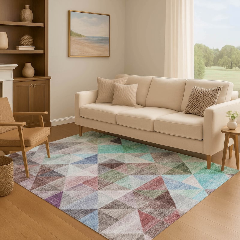 Premium Washable Super Soft Contemporary Mosaic Mayfield Rug