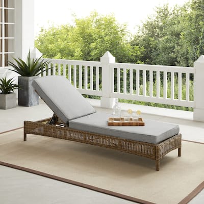 Crosley Bradenton Outdoor Wicker Chaise Lounge - 76 "W x	24 "D x 14.5 "H