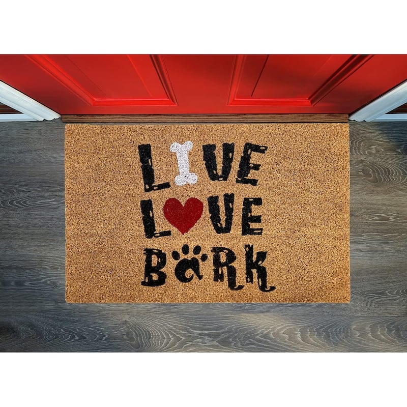 Printed Coir Doormat, Durable Outdoor/Indoor Rug, Welcome Mat, Pets