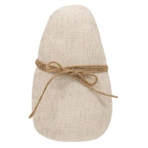 Large Ivory Egg With Jute Bow - 8" high by 5" wide by 2.5" deep.