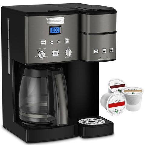 Cuisinart 12 Cup 2-in-1 Coffeemaker and Single Serve Brewer + 3 K-Cups