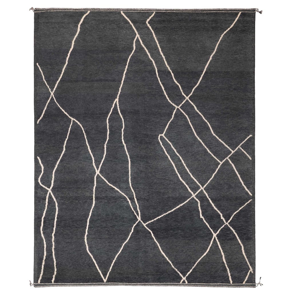 ECARPETGALLERY Hand-knotted Pak Finest Marrakesh Dark Green Wool Rug - 9'5 x 11'8