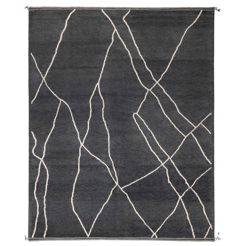 ECARPETGALLERY Hand-knotted Pak Finest Marrakesh Dark Green Wool Rug - 9'5 x 11'8