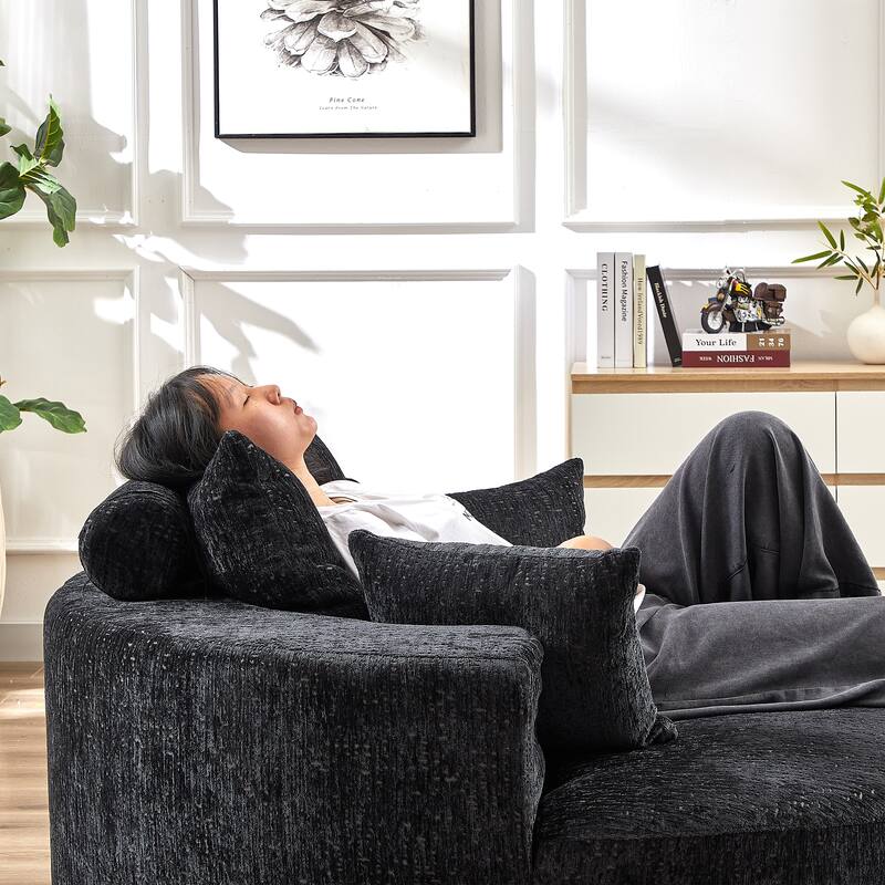 Comfortable Chenille Sponge Sofa for Various Rooms, No Assembly Needed
