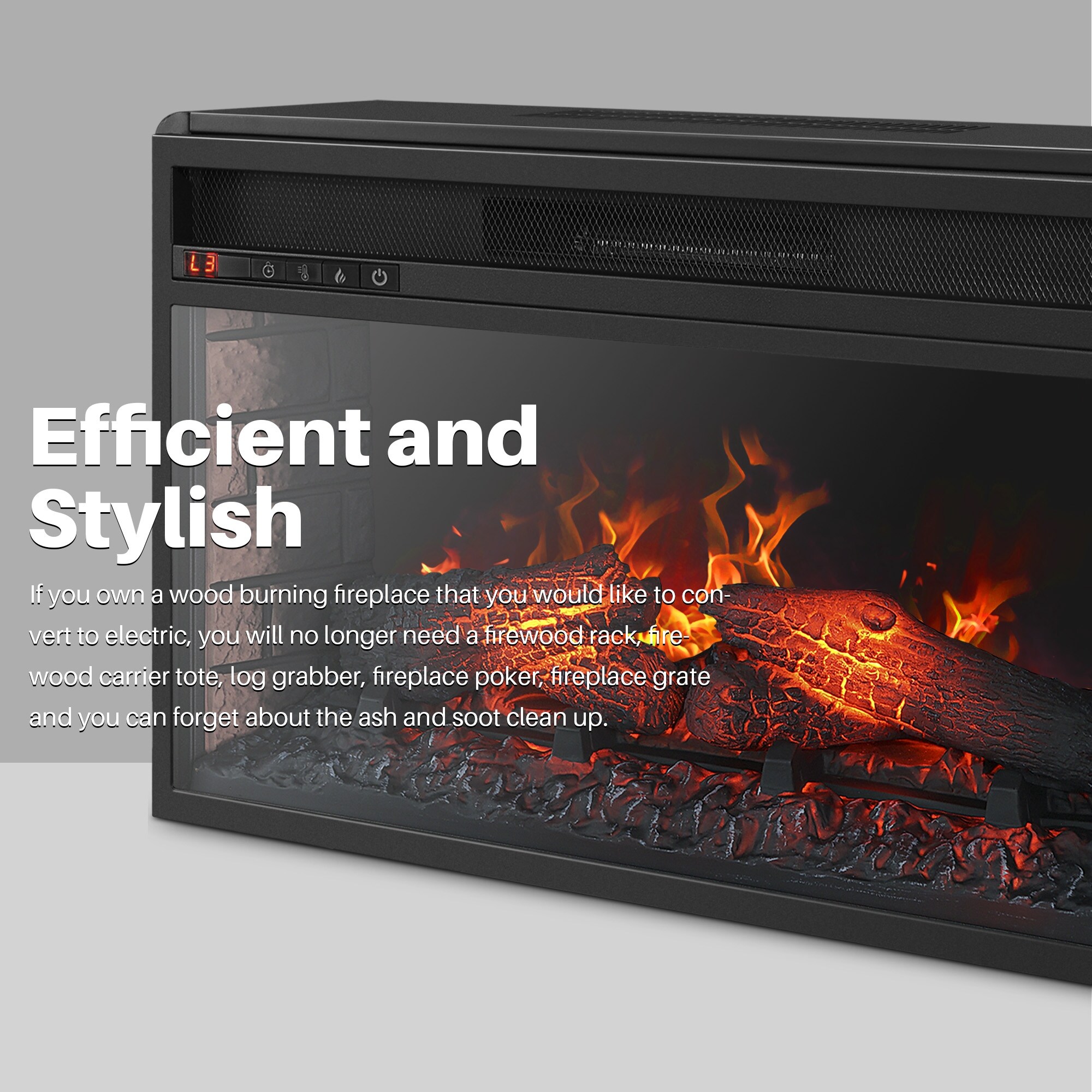 Shop Belleze Fireplace Stove Insert Heater For Living Room 26