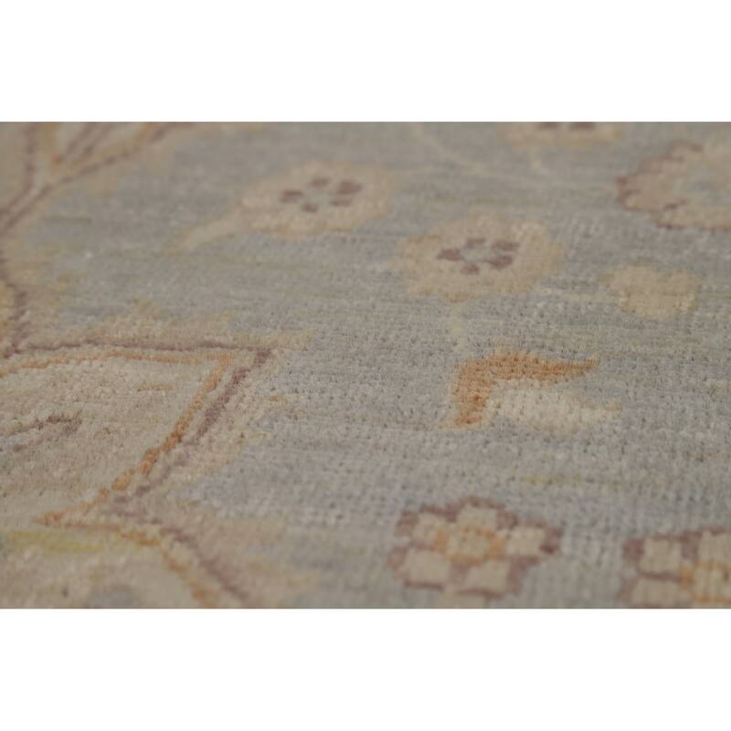 Vegetable Dye Oushak Turkish Area Rug Hand-Knotted Wool Carpet - 8'11" x 11'11"