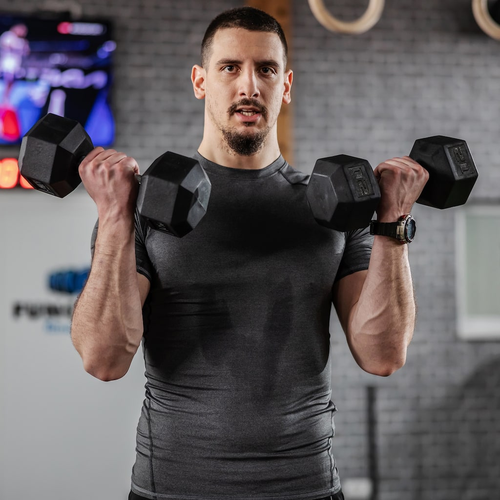 Soozier Hex Rubber Free Weight Dumbbells, 12 Lbs. Set of 2, Lift Weights for Strength Training, Black