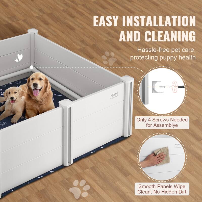 Dog Whelping Box,Whelping Box for Dogs and Puppies, White