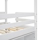 preview thumbnail 12 of 12, Twin Size Wooden House Loft Bed With Roof Frame, Under Bed Shelving Storage Unit, Guardrails, Ladder