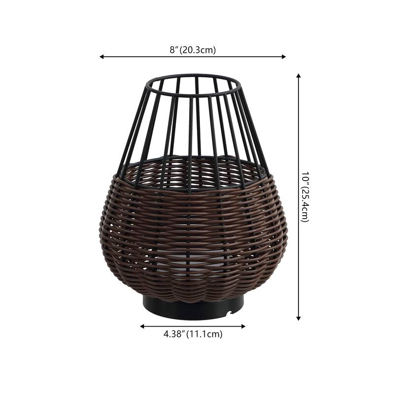 10" Indoor/Outdoor Rechargeable/Cordless Dimmable LED Table Lamp(Set of 2)