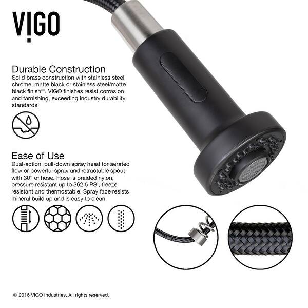 Shop Vigo Edison Stainless Steel And Matte Black Kitchen Faucet On Sale Overstock 10333199