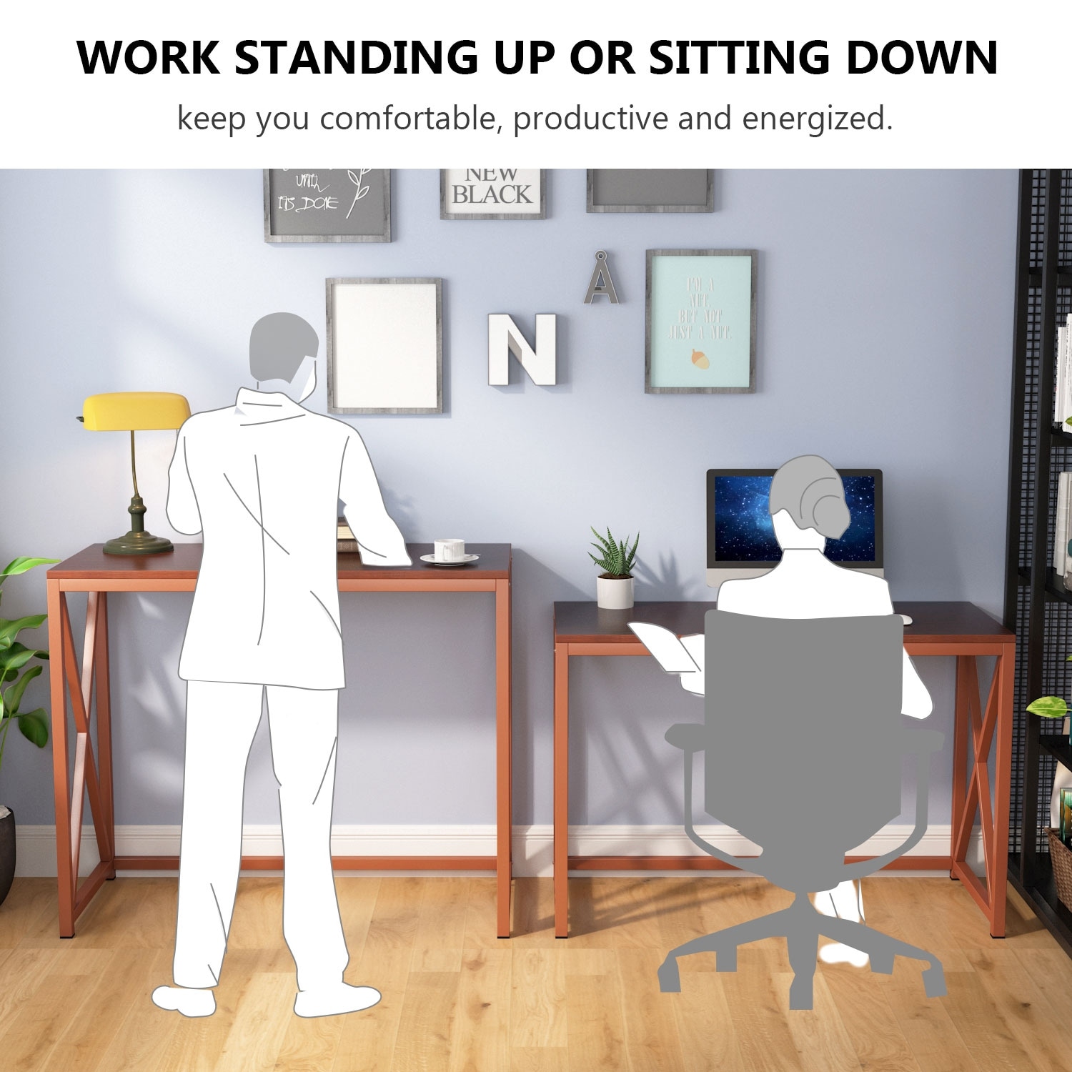 Shop High And Low Table For Two Large Size Long Computer Desk Or
