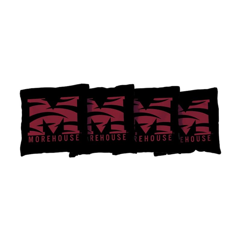 Morehouse Maroon Tigers Black Cornhole Bags - Corn Filled