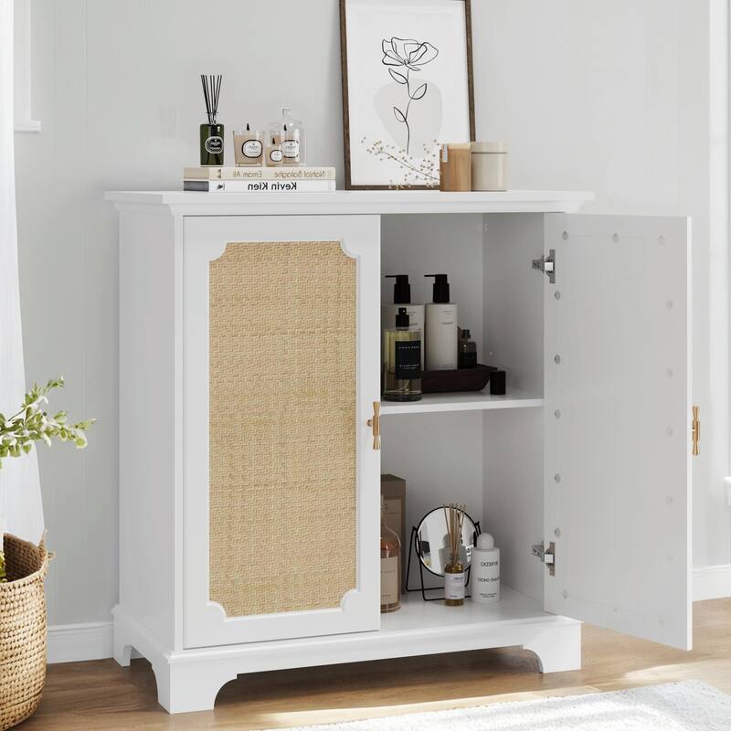 Bohemian Buffet Cabinet - Rattan Doors & Anti-Tip Safety Kit