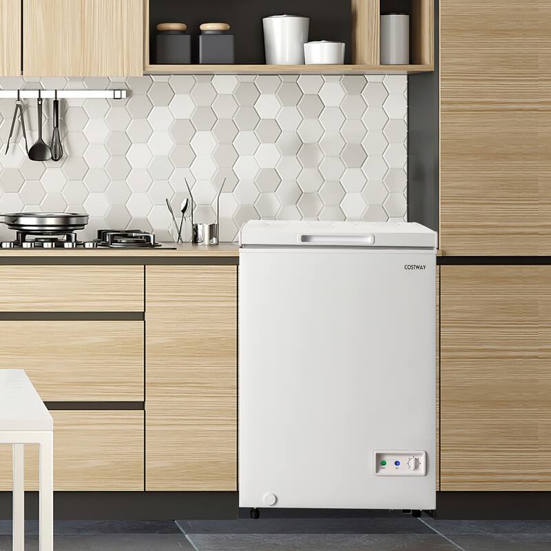 Costway 3.5 Cubic Feet Chest Freezer w/Removable Storage Basket Deep - See Details