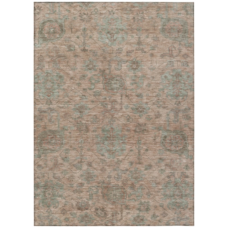 Machine Washable Indoor/ Outdoor Vintage Traditional Chantille Rug
