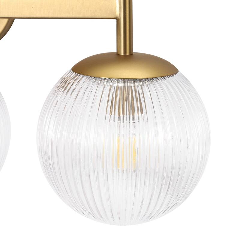 3-Light Sleek Modern Dimmable Ribbed Glass Vanity Light - 21.9 in