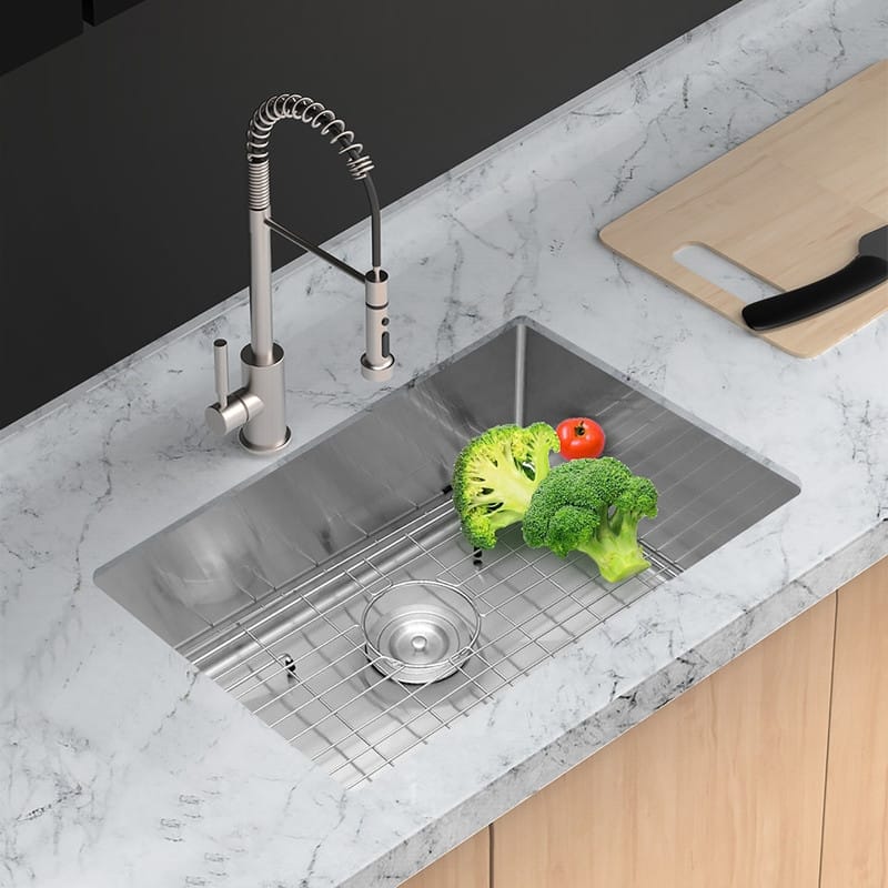 27 inch Undermount Deep Single Bowl 16 Gauge Stainless Steel Sink
