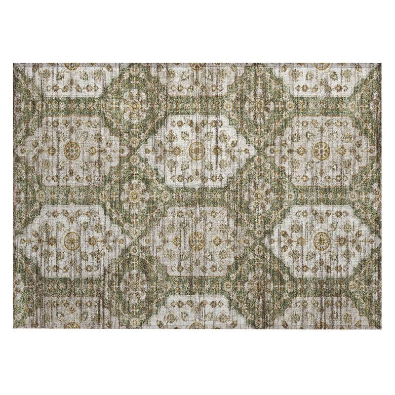 Machine Washable Indoor/ Outdoor Traditional Kiowa Chantille Rug