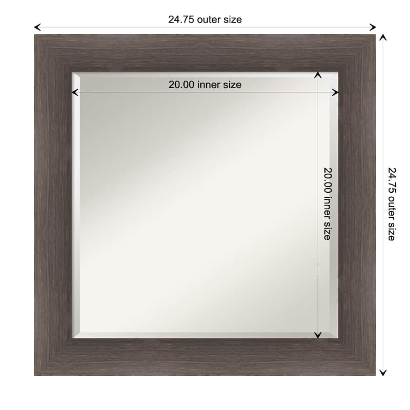Beveled Wood Bathroom Wall Mirror - Hardwood Chocolate Frame - Hardwood Chocolate