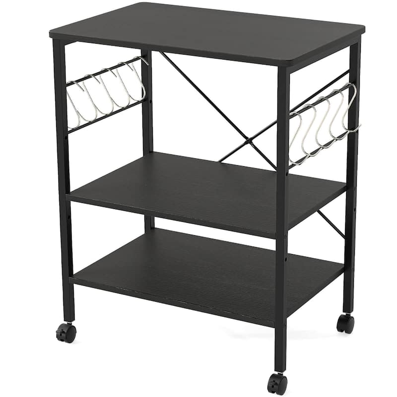 Costway 3-Tier Kitchen Baker's Rack Microwave Oven Storage Cart w/ - See details