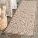 preview thumbnail 8 of 79, SAFAVIEH Courtyard Carolee Indoor/ Outdoor Patio Backyard Rug 2'3" x 10' Runner - Brown/Bone
