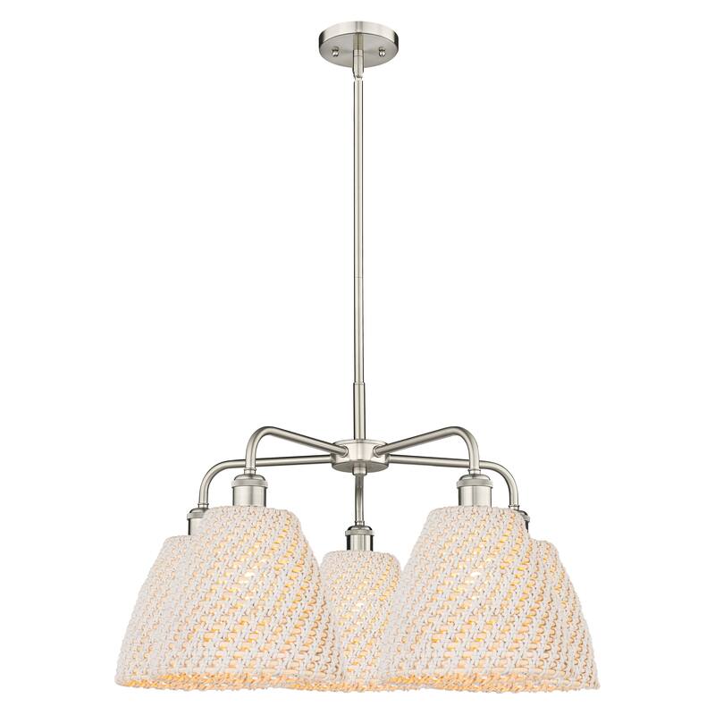 Innovations Lighting Endless Possibilities Ballston - Bristol Natural - 5 Light 28" Stem Hung Chandelier - Satin Nickel