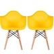 preview thumbnail 12 of 15, 2xhome Set of 2 Kids Toddler Armchair Natural Wood legs For Children Child Preschool Kitchen Dining Home Living Room Play Yellow
