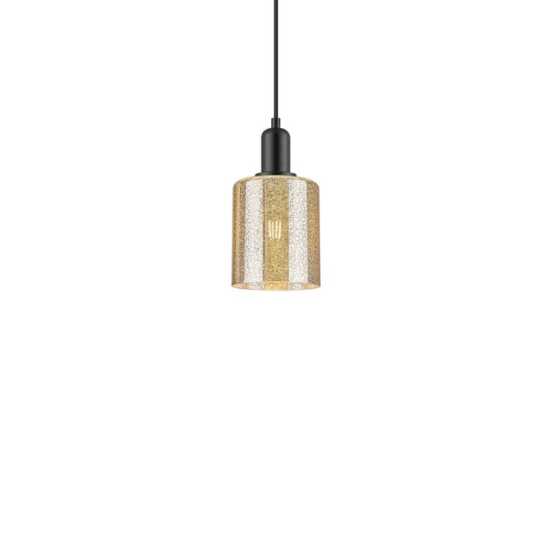 Innovations Lighting 716-1P-10-5 Cobbleskill Pendant Cobbleskill 5" - Matte Black / Mercury