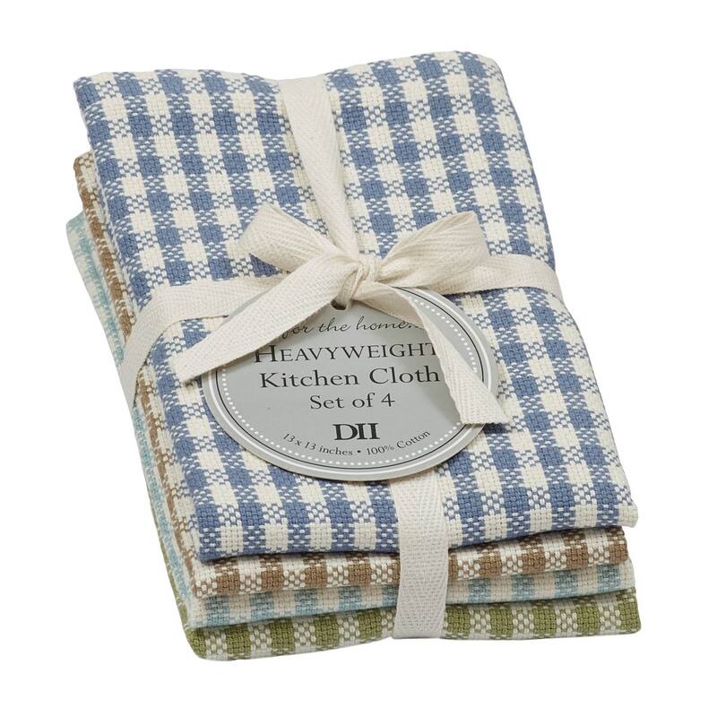 DII Pea Patch Check Heavyweight Dishcloth (Set of 4)