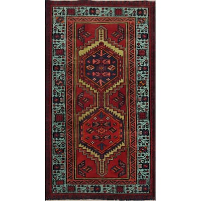 Hand Knotted Oriental 100% Wool Carpet Traditional Tribal Red Ardebil Area Rug - 5' 2'' X 3' 0''