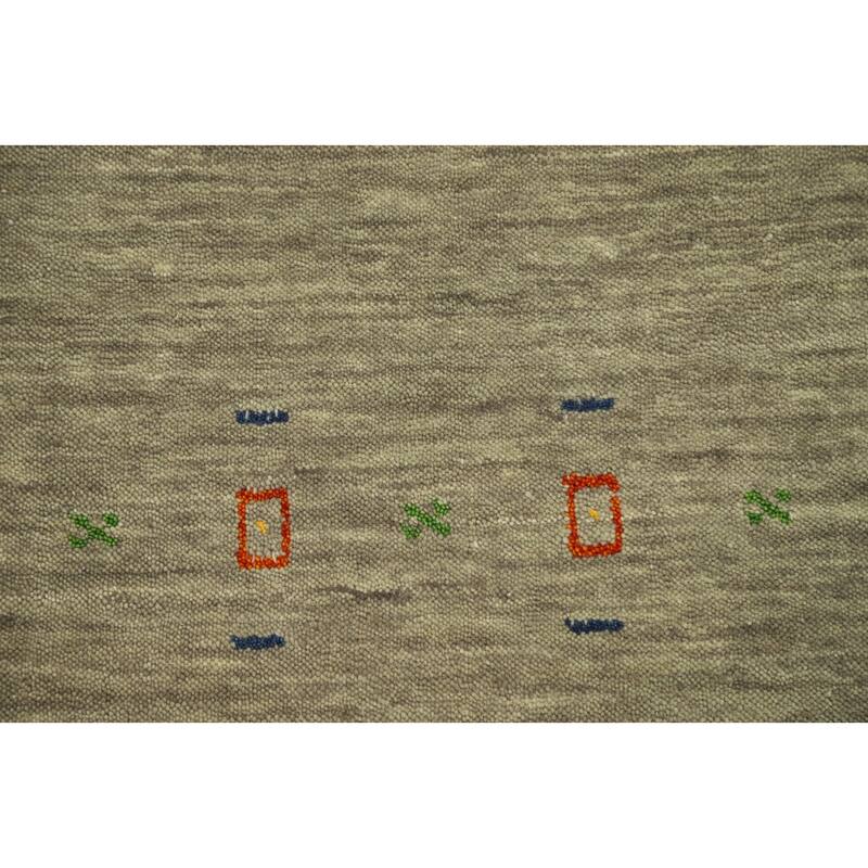Hand Knotted Oriental 100% Wool Carpet Tribal Animal Pictorial Beige & Ivories Gabbeh Area Rug - 5' 4'' X 3' 0''