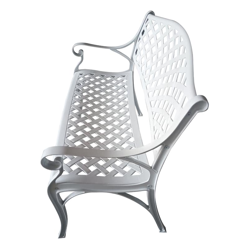 Outdoor Aluminum Modern Black Bronze Grey White Patio Bench Loveseat