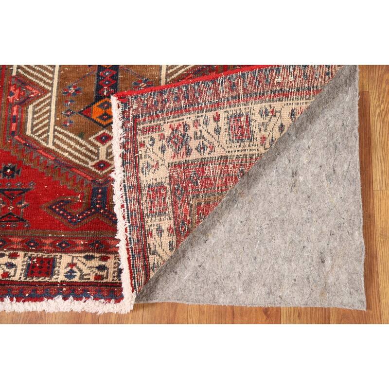 Tribal Ardebil Persian Vintage Runner Rug Hand-Knotted Wool Carpet - 3'4"x 11'1"