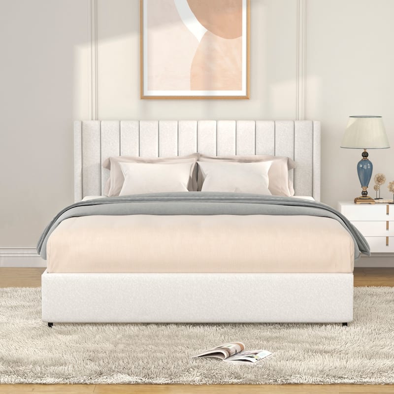 Storage Bed Queen Size With Tufted Headboard