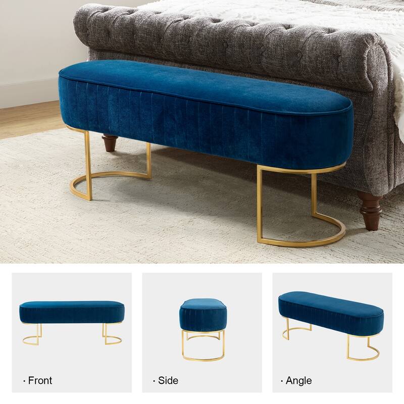 Justo 48" Wide Bench with Metal Base