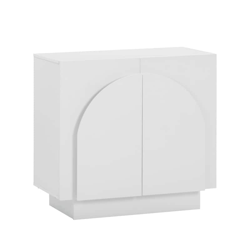 Iris Wooden Accent Cabinet, Sideboard Credenza or TV Stand with Arched Cabinet Doors and Adjustable Shelves