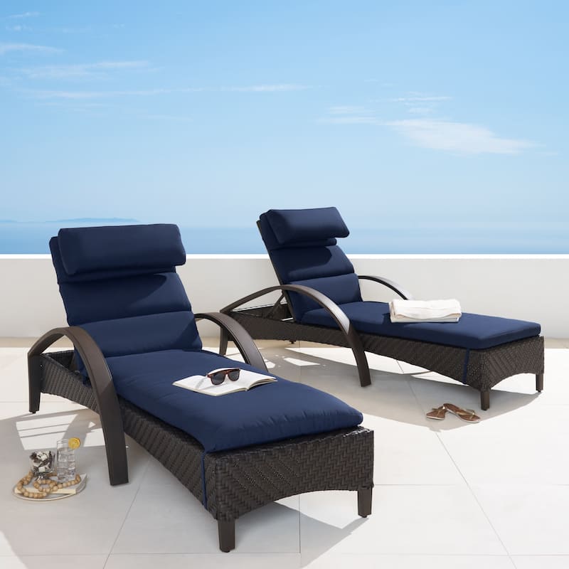 Barcelo 2 Piece Sunbrella Outdoor Patio Chaise Lounges Set