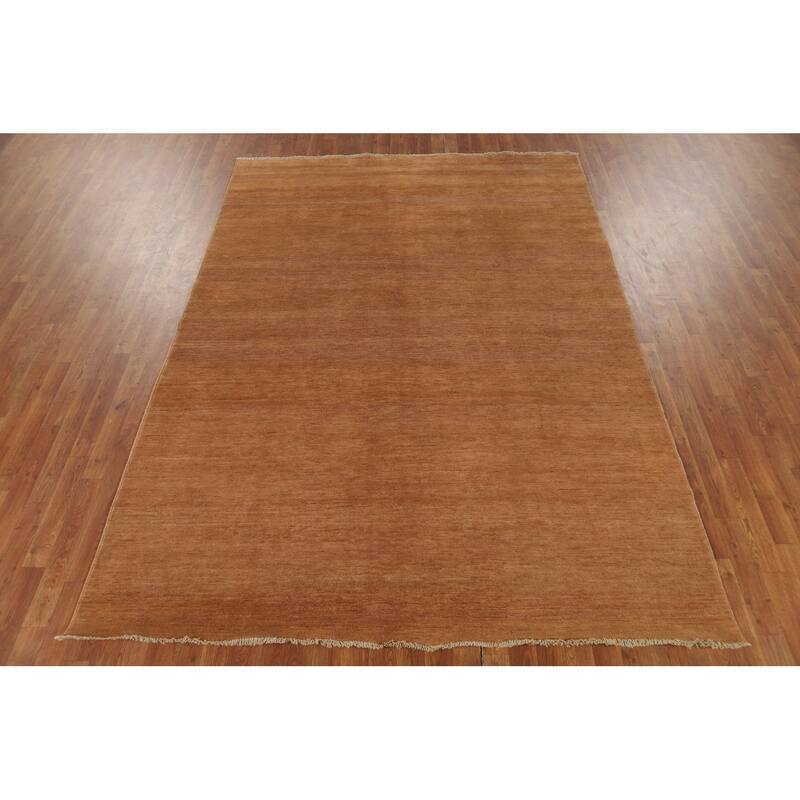 Modern Gabbeh Oriental Area Rug Hand-Knotted Wool Carpet - 6'8" x 9'5"