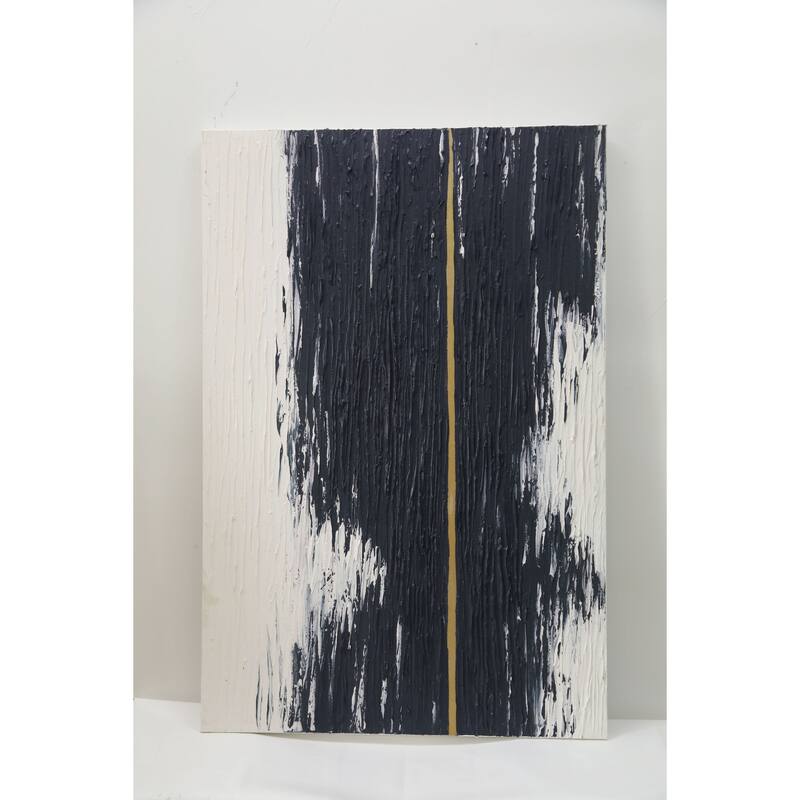 Aria Home Midnight Hand Painted Canvas Wall Art Large Frameless Decor - Black