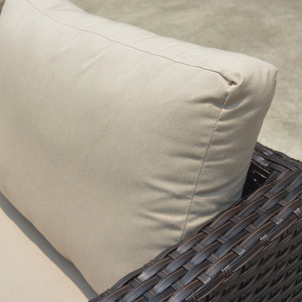 Shop Ovios Patio Furniture 12 Pc Outdoor Pe Wicker Sunbrella Sectional Set With 4 Pillows And 2 Covers Overstock 29187007