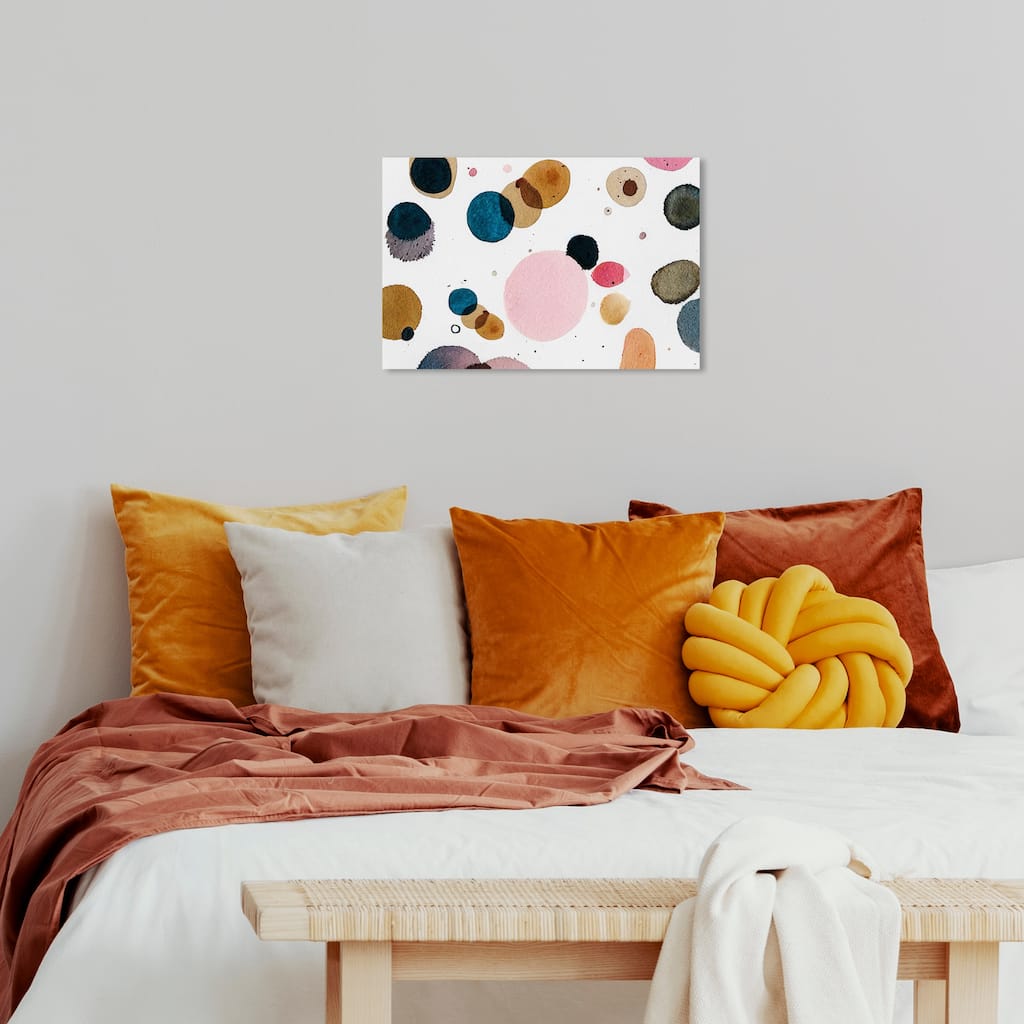 Wynwood Studio Canvas Abstract Garden of Midcentury Brown and Ochre Mid-Century Modern Wall Art Canvas Print
