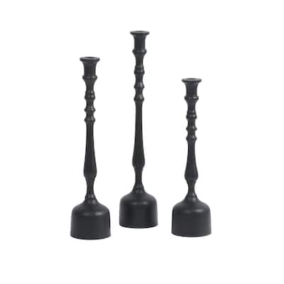 Small Finial Candle Holder - 14" - Black