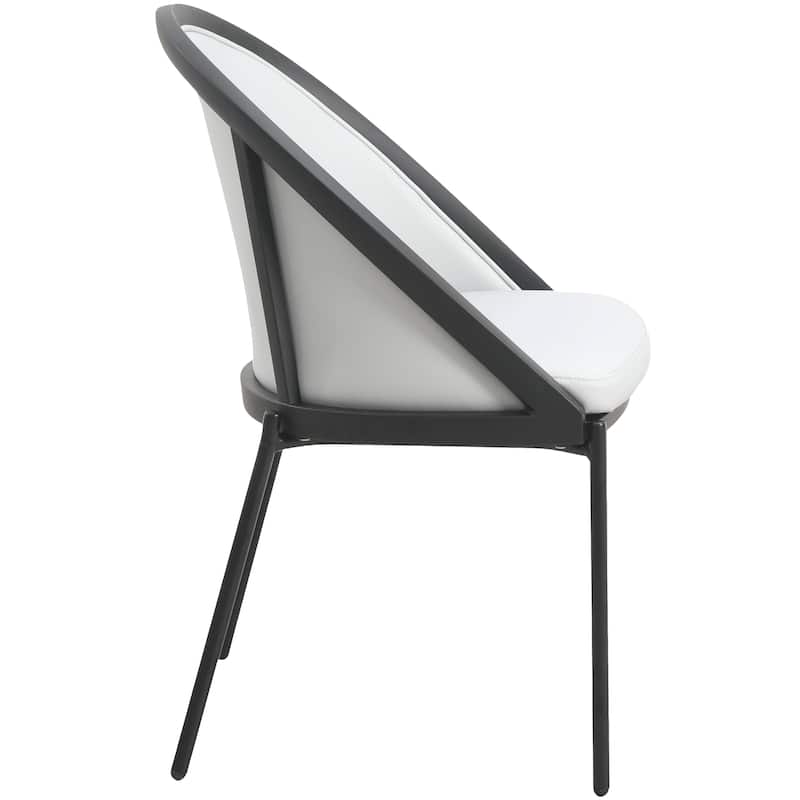 Urbane Dining Chair in Vinyl Fabric with Curved Back and Stainless Steel Legs Set of 2