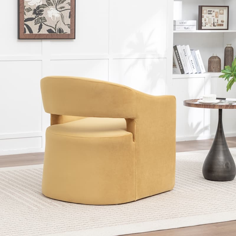 SEYNAR Modern Glam Velvet Accent Armchair Open Back with Ottoman Set of 2