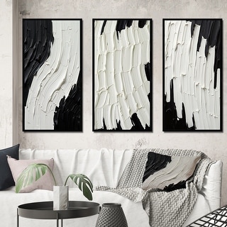 Designart "Momentary Spirit Black And White Abstract II" Abstract ...