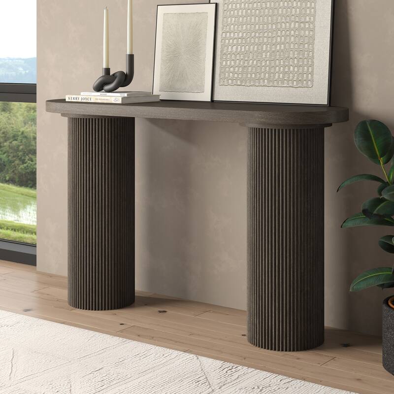 Isa 55" Wide Oval Fluted Console Table - 55" Wide
