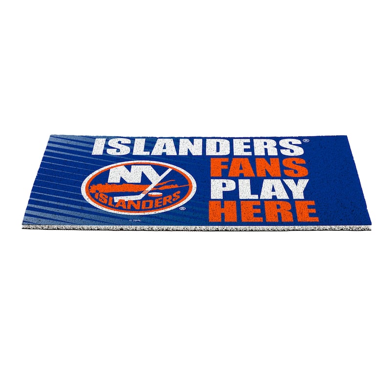 28 in. x 16 in. New York Islanders "Fans Play Here" PVC Door Mat