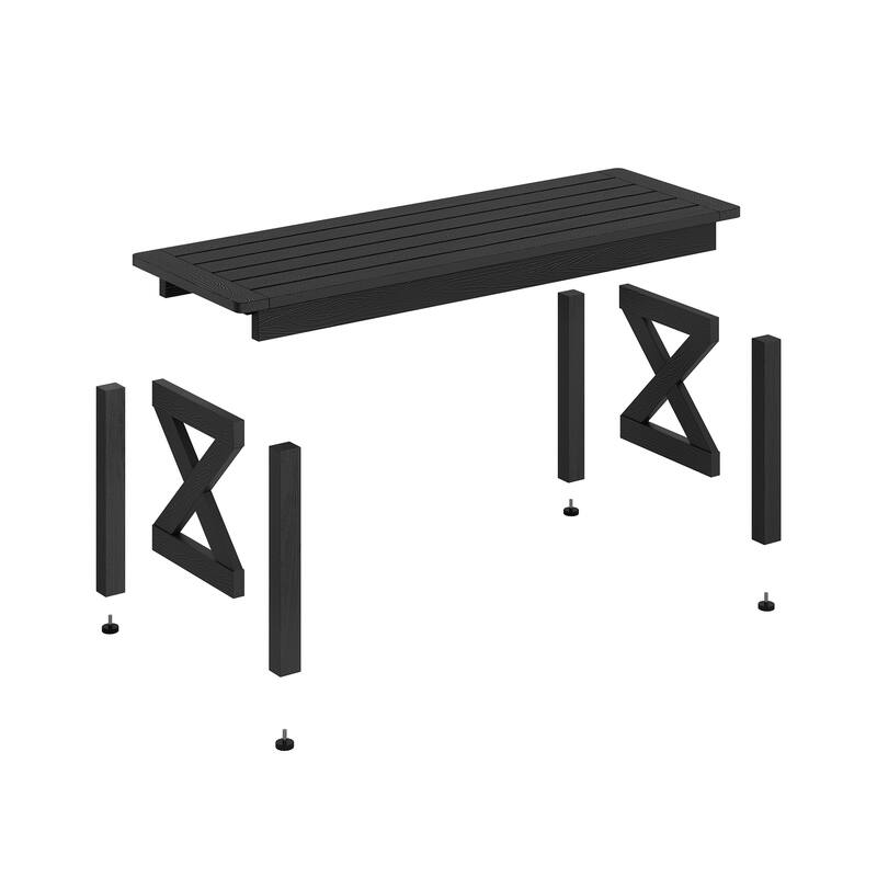 Modern 47.in All-Weather HDPS Outdoor Backless Bench