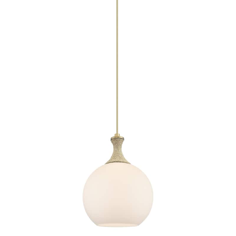 Innovations Lighting 415-1PR-14-10 Astor Pendant Astor 10" Wide - Brushed Brass / Matte White